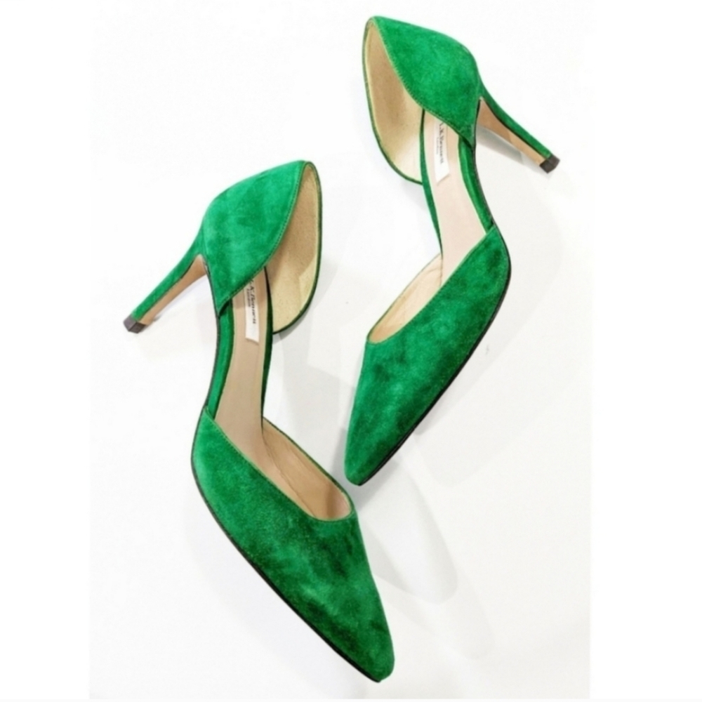 LK Bennett Green Suede Heels